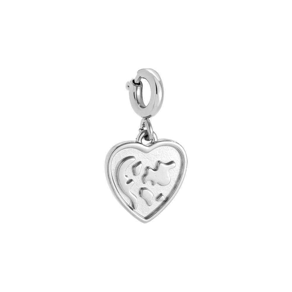 Stainless steel pendant 1cm Spring Clasp Nice Heart