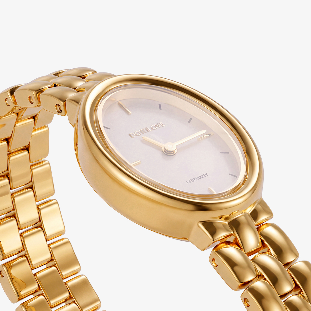 Oval stainless steel watch