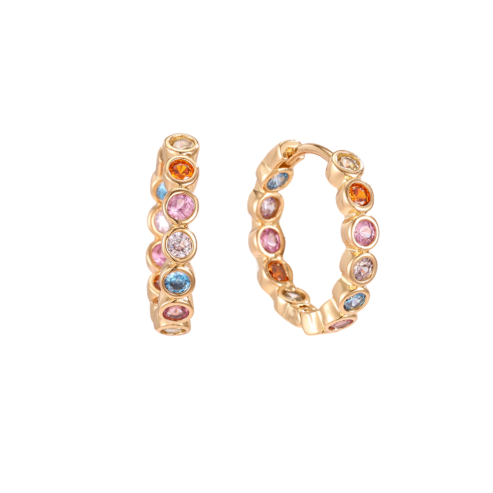 Gold-plated 16mm cubic zirconia hoop earrings