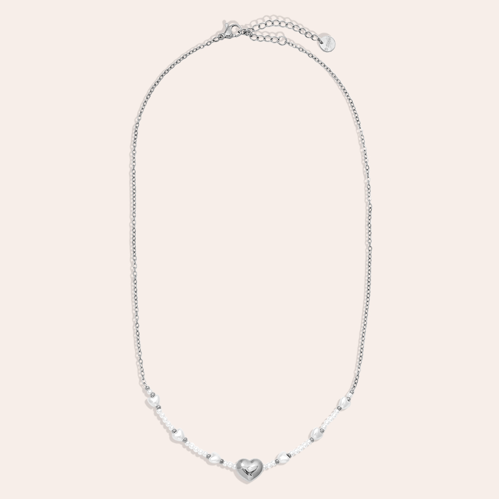 Stainless steel necklace 40cm Pearly And Hearts