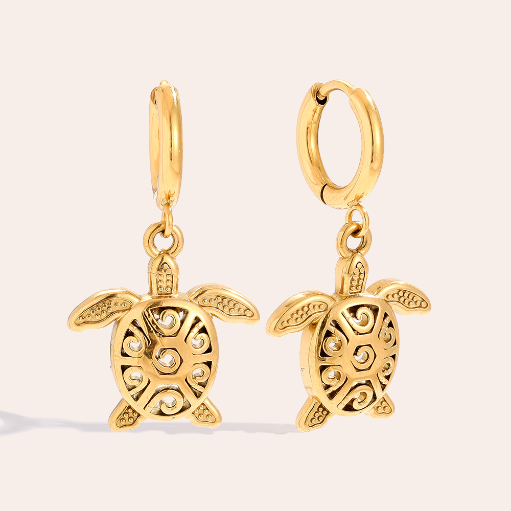 Stainless steel earrings 3.2cm Nice Turtle
