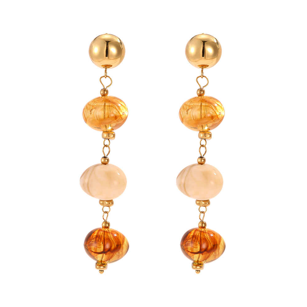 Stainless steel earrings with 80×16m resin stones 