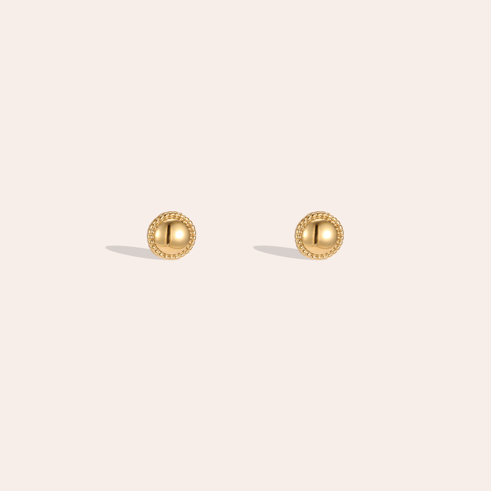 Stainless steel earrings, 5mm, fine dot