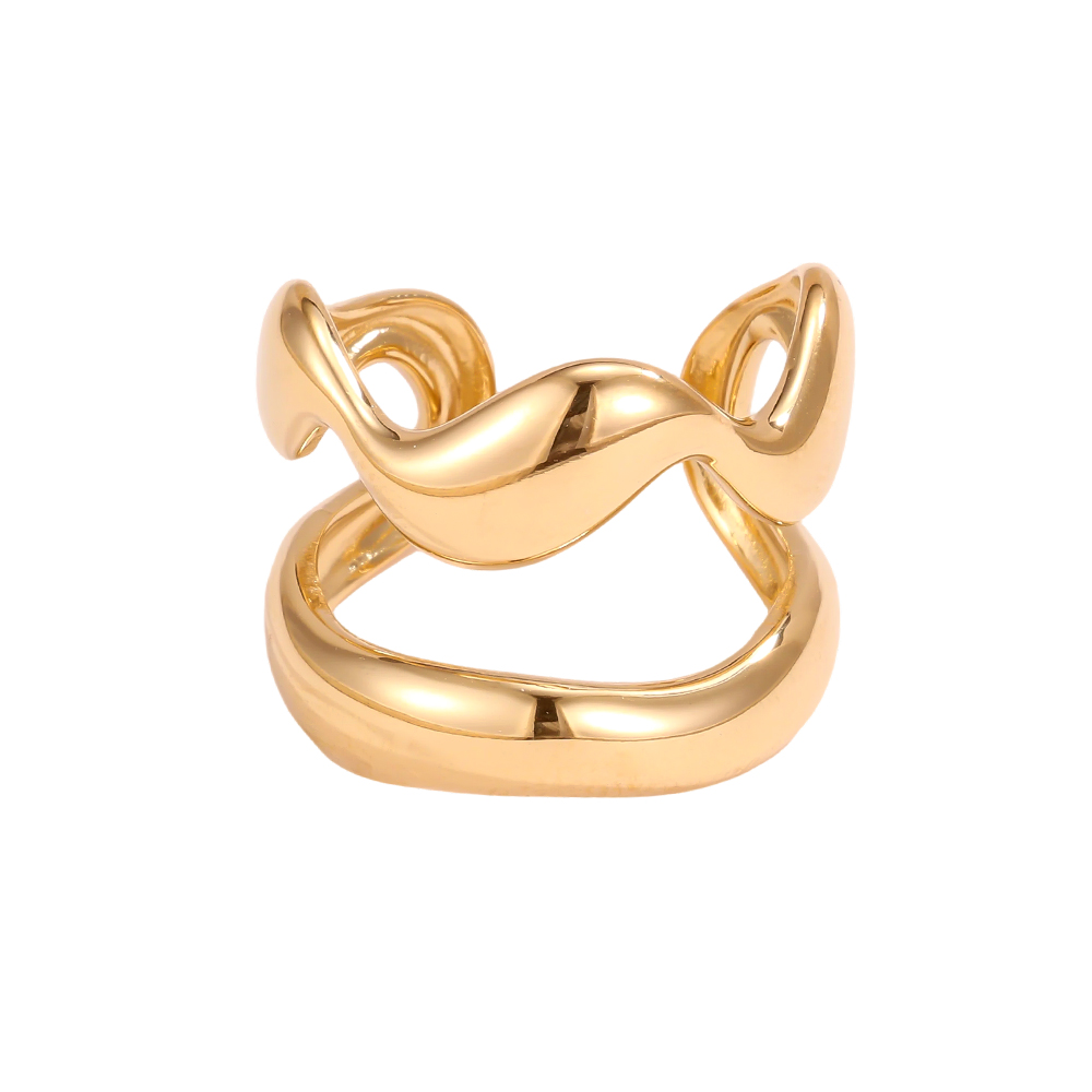 Stainless steel ring, adjustable, double-row