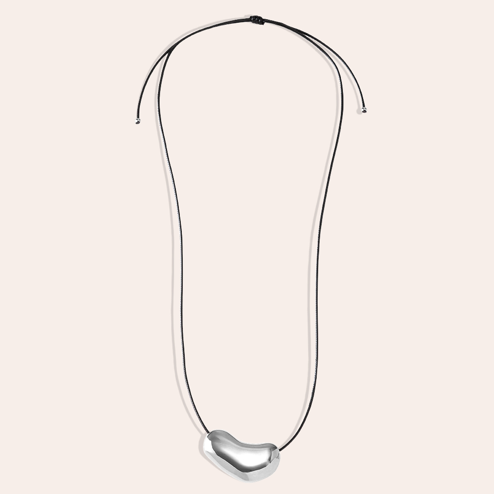 Stainless steel necklace 90cm Organically shaped