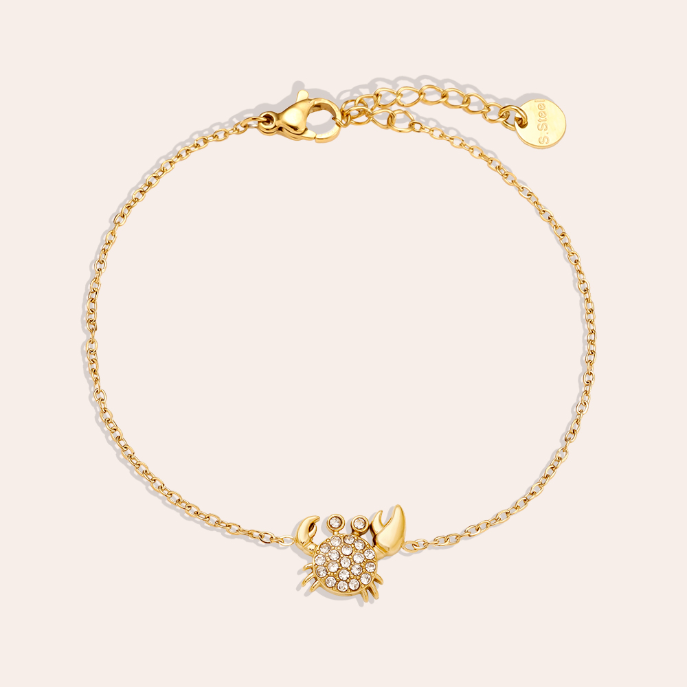Stainless steel bracelet 17cm Diamond Crab