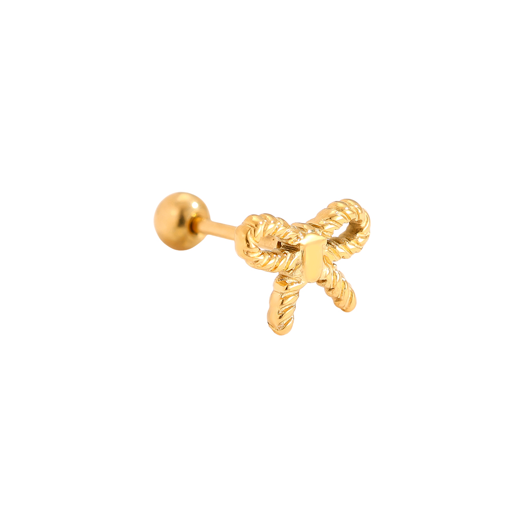 Stainless steel piercing 6mm twist bowtie