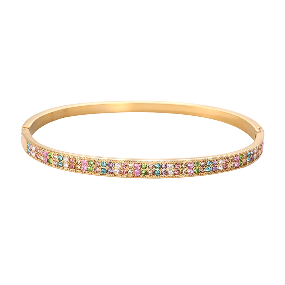 Stainless steel bangle 6.5cm Fine zirconia