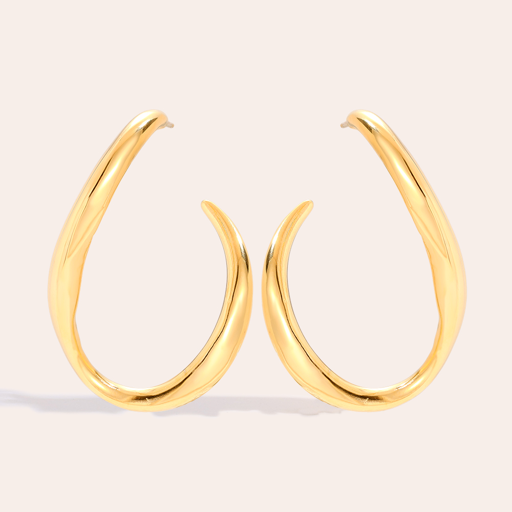 Stainless steel earrings 40*30mm Egg Hoop