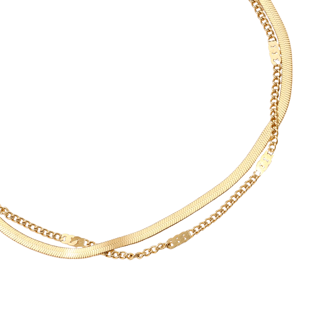 Stainless steel bracelet 16cm Two Layer Casual