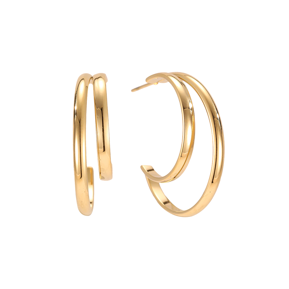Stainless steel earrings, 27mm, large and small hoop earrings